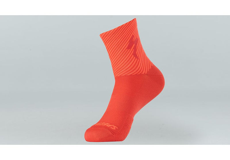 Specialized Soft Air Mid Sock Flo Red/Rocket Red Stripe M