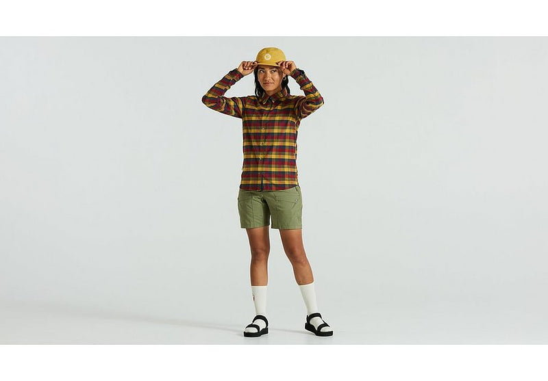 Specialized s/f riders flannel shirt ls wmn multi flag check l