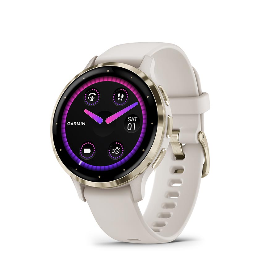 Garmin Venu 3S Watch Watch Color: Ivory Wristband: Ivory - Silicone - Open Box, New