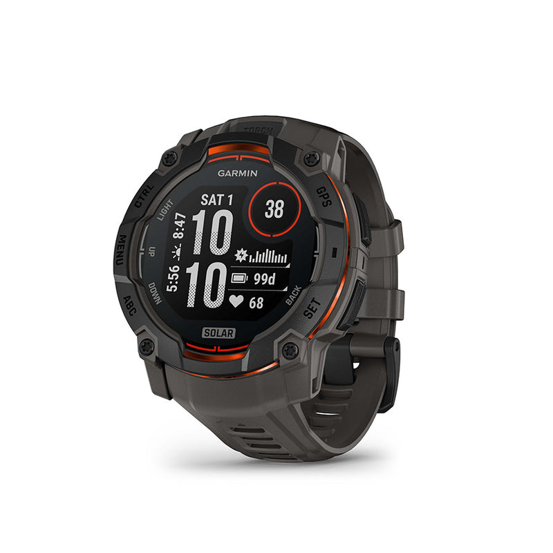 Garmin Instinct 3 GPS Smartwatch - 50mm Solar Black/Charcoal