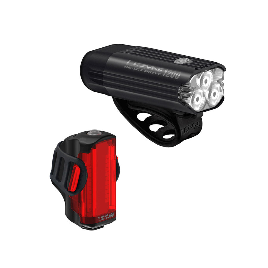Lezyne React Drive 1200/RadarReact 300 Headlight and Taillight Set