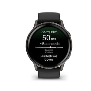 Garmin Venu 4 45mm Watch Watch Color: Slate Wristband: Black - Silicone