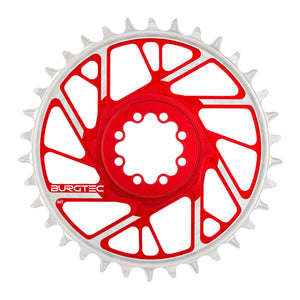 Burgtec 3mm Offset Thick Thin Chainring SRAM 8-Bolt 34T Red