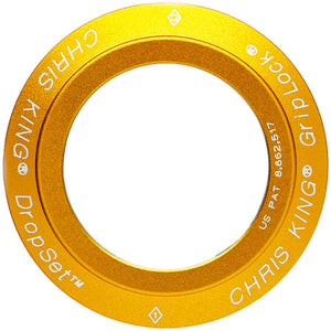 Chris King DropSet 5 Headset Bearing Cap GripLock Assembly - Matte Gold 50th Anniversary