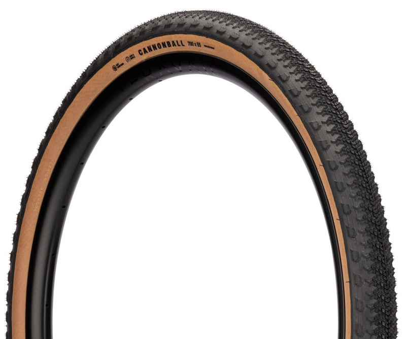 Teravail Cannonball Tire - 700 x 55 Tubeless Folding Folding Tan Light Supple Fast Compound
