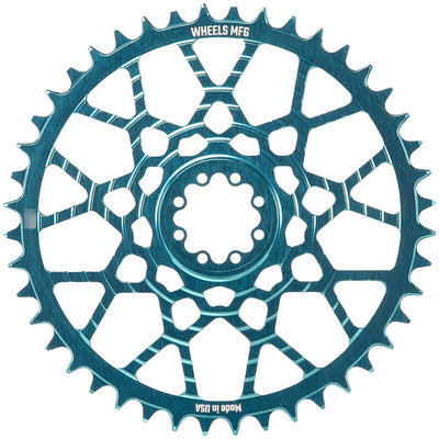Wheels Manufacturing Gravel Direct Mount Chainring - 46t SRAM 8-Bolt Direct Mount 6.5mm Inboard Offset T-Type Chain Compatible Teal