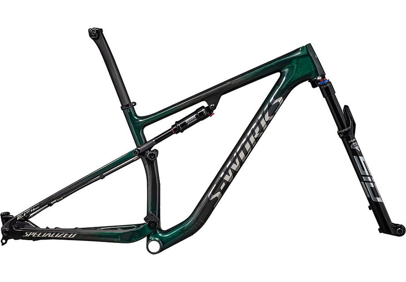 Specialized epic S-Works frmset gloss green tint fades over carbon / chrome l