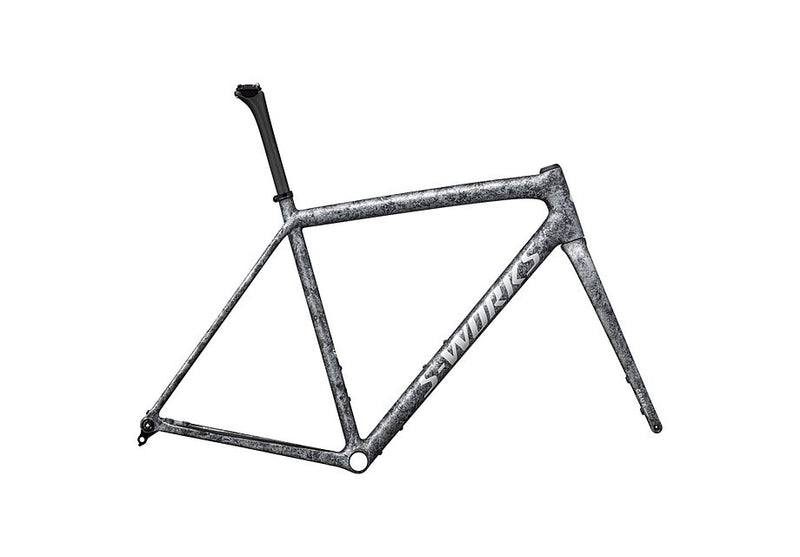 Specialized crux S-Works frmset satin carbon / multi-color blurred impasto / gloss white metallic silver 58