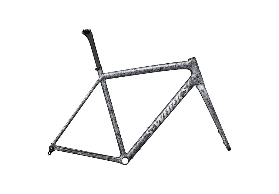 Specialized crux S-Works frmset satin carbon / multi-color blurred impasto / gloss white metallic silver 52