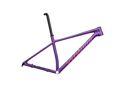 Specialized chisel ht frm frame gloss purple tint linear brushed / rebel pink l