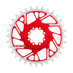 Burgtec 3mm Offset Thick Thin Chainring SRAM 8-Bolt 32T Red