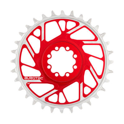 Burgtec 3mm Offset Thick Thin Chainring SRAM 8-Bolt 32T Red