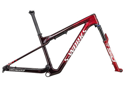 Specialized epic wc S-Works frmset gloss red tint / flake silver granite / metallic white silver l