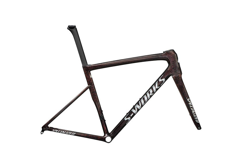 Specialized tarmac sl8 S-Works frmset gloss carbon / red to gold blurred speckle / metallic white silver 44