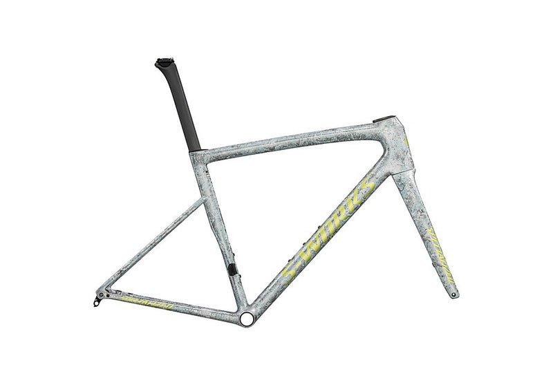 Specialized tarmac sl8 S-Works frmset satin liquid silver / multi-color dry impasto / gloss team yellow tint 44