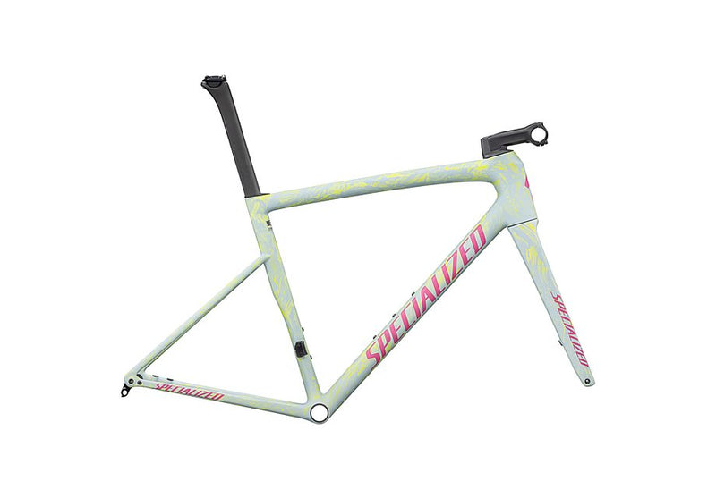 Specialized tarmac sl8 frmset satin ion metallic / sea foam strata / rebel pink 52