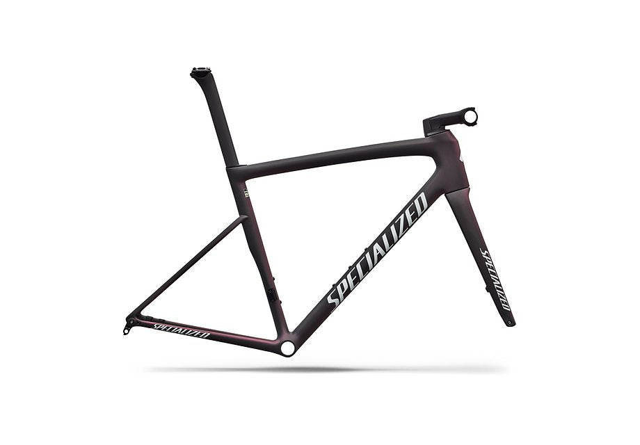 Specialized Tarmac Sl8 Frameset Satin Carbon / 100% Cqv Reflex Super Red Pearl Front Edge Fade / Metallic White Silver 56