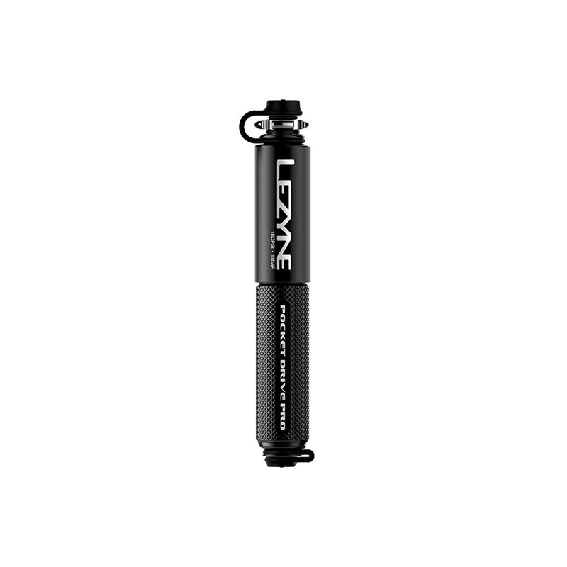 Lezyne Pocket Drive Pro Mini Pump - Aluminium 160psi Presta/Schrader With Mount BLK