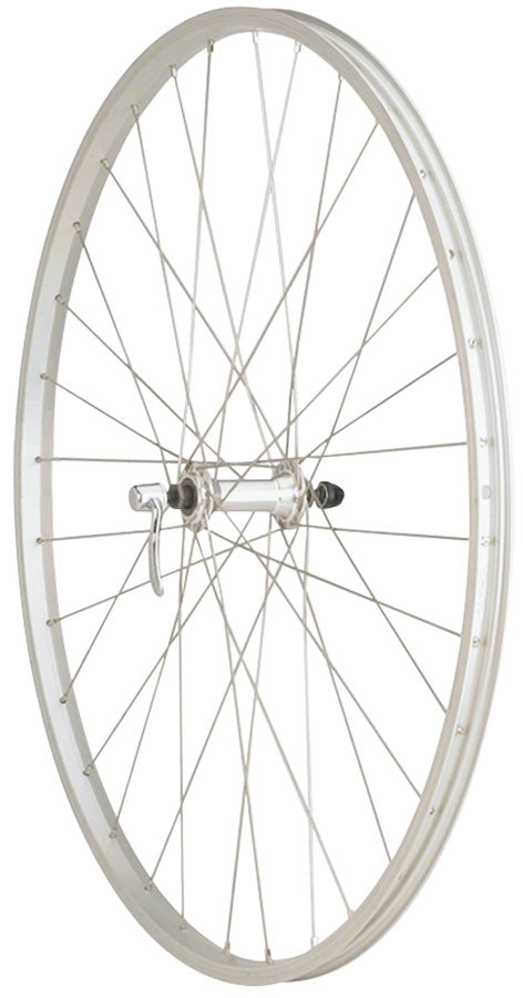 Quality Wheels Value Single Wall Series Front Wheel - 700 QR x 100mm Rim Brake Silver Clincher 36H