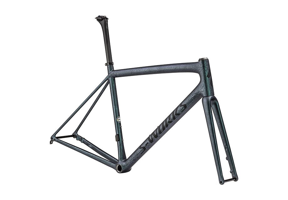 Specialized aethos S-Works frmset satin oil granite over metallic deep lake / white sage 58