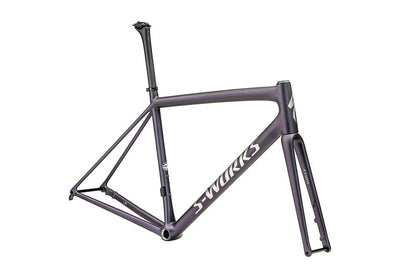 Specialized aethos S-Works frmset satin 25% violet ghost pearl over carbon / brushed chrome 58
