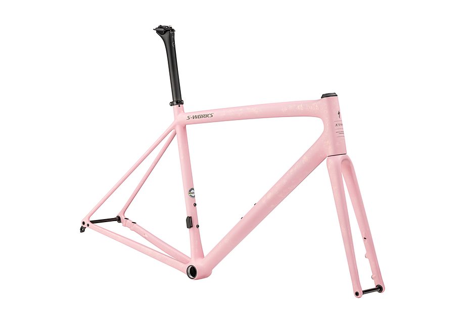 Specialized Aethos S-Works Frameset Satin 100% Red Ghost Pearl Organic Color Run Over Desert Rose / Taupe 58
