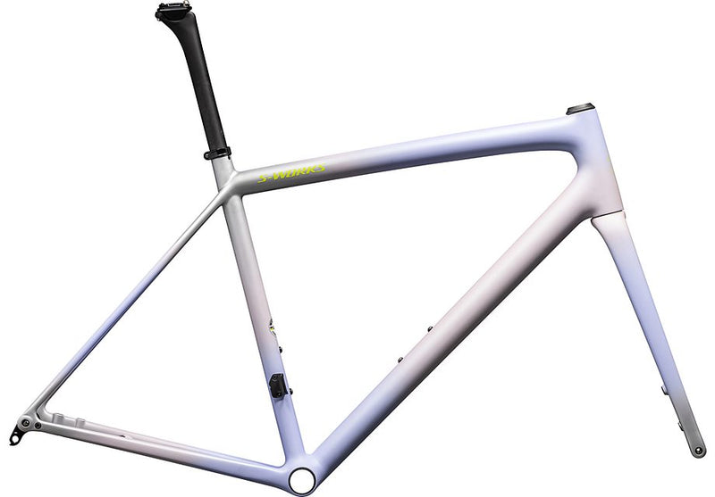 Specialized aethos S-Works frmset satin clay - powder indigo - silver dust - radial fade + lapis edge fade / hyper + 100% lapis 52