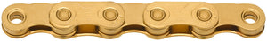 KMC X-Flat Waxed Chain - 12/13-Speed 126 Links Compatible SRAM T-Type AXS Systems Ti Gold