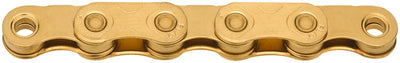 KMC X-Flat Waxed Chain - 12/13-Speed 126 Links Compatible SRAM T-Type AXS Systems Ti Gold