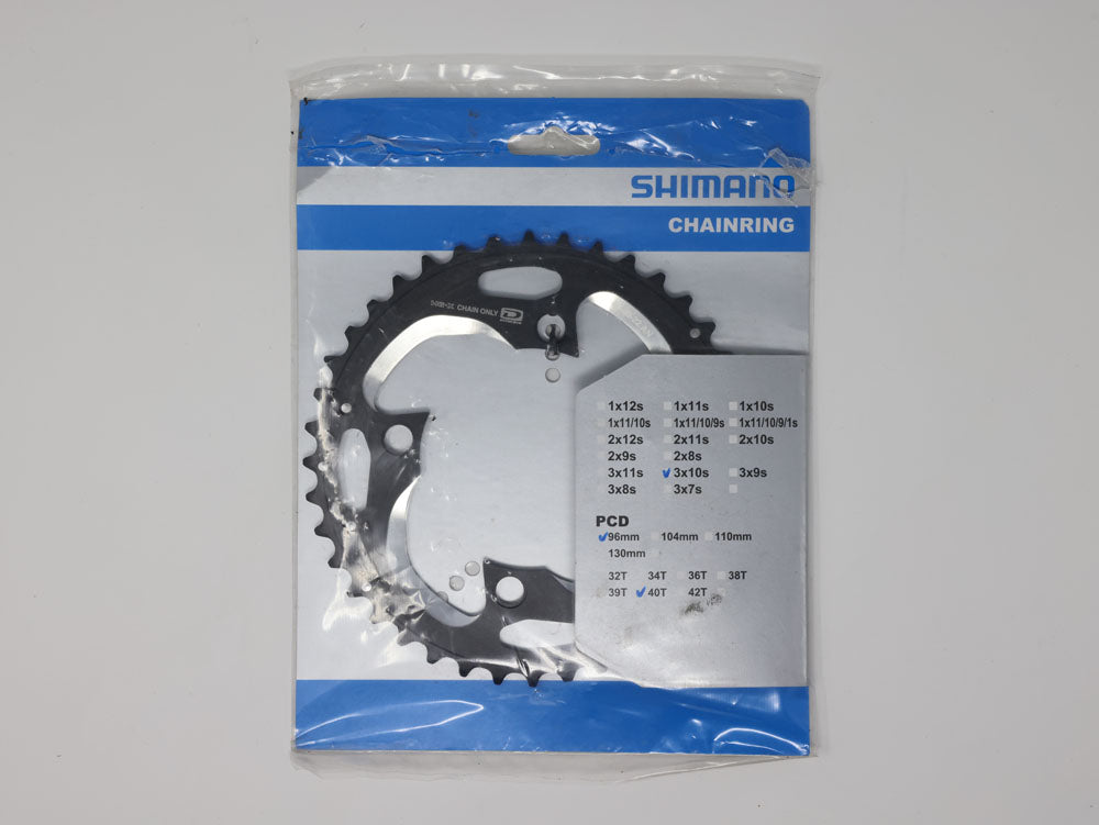Shimano XT M782 40t 96mm 10-Speed Outer Chainring for 40-30-22t Set