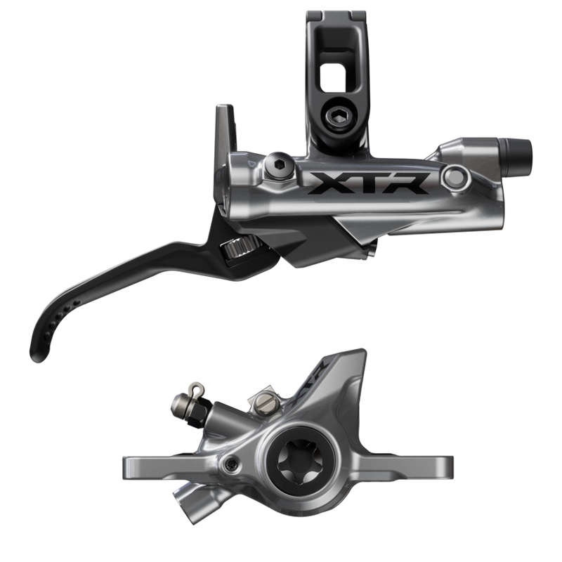 Shimano XTR BR-M9200 Disc Brake BL-M9220 Lever - Right/Rear Post Mount 2-Piston Caliper SM-BH90-SS Hose Metal Pads Gray