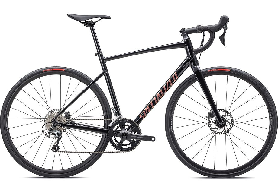 2025 Specialized Allez E5 Sport Bike Gloss Tarmac Black 58