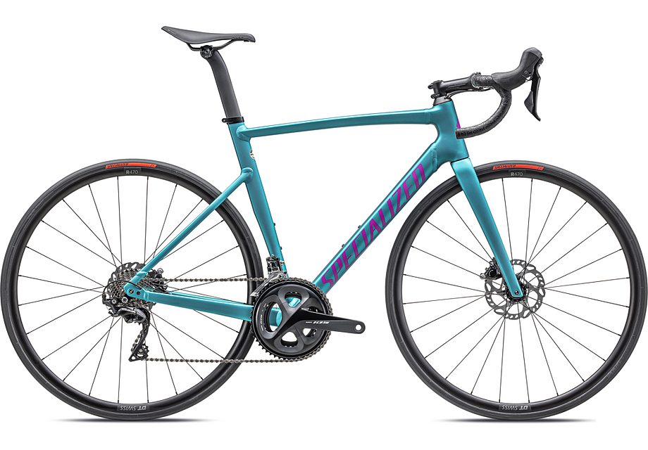 2023 Specialized ALLEZ SPRINT COMP Road BIKE - 49cm, Satin Lagoon Tint over Silver Dust/Purple Orchid