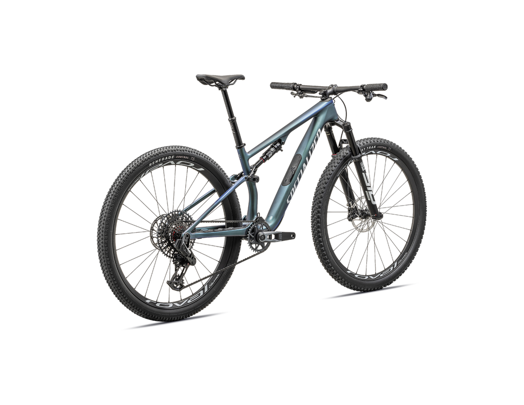 2024 Specialized EPIC 8 Pro Mountain Bike - Small, Satin Carbon/Metallic Sapphire/Metallic White Silver
