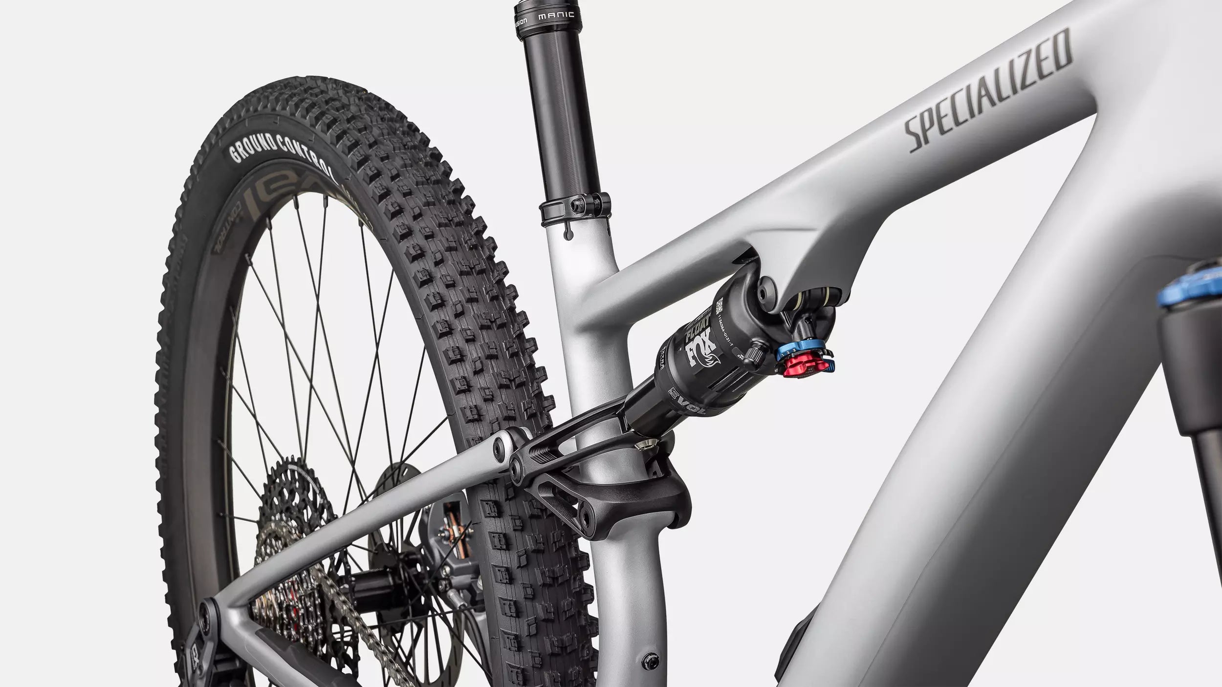 2025 Specialized Epic 8 Evo Expert Mountain Bike - X-Small, Satin Silver Dust / Gunmetal