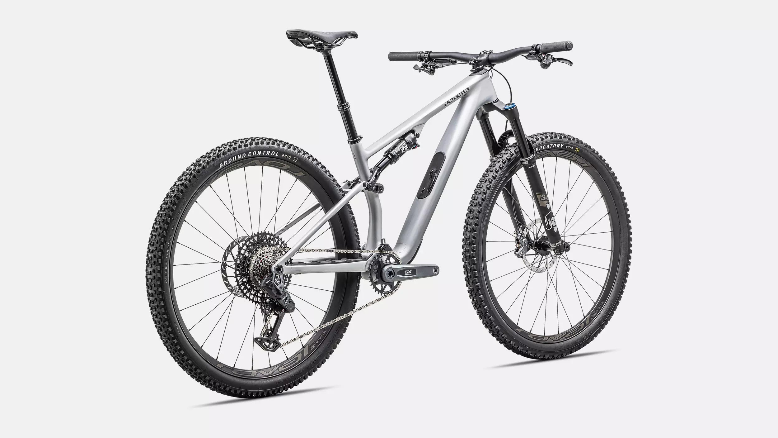 2025 Specialized Epic 8 Evo Expert Mountain Bike - X-Small, Satin Silver Dust / Gunmetal