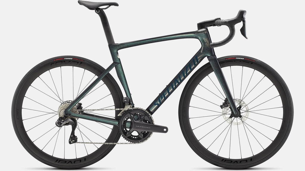2022 Specialized Tarmac SL7 Expert Carbon Complete Road Bike - 58cm, Gloss Carbon/Oil Tint/Forest Green
