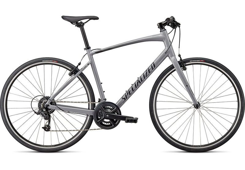 2023 Specialized sirrus 1.0 bike gloss cool grey / smoke / satin black reflective xs