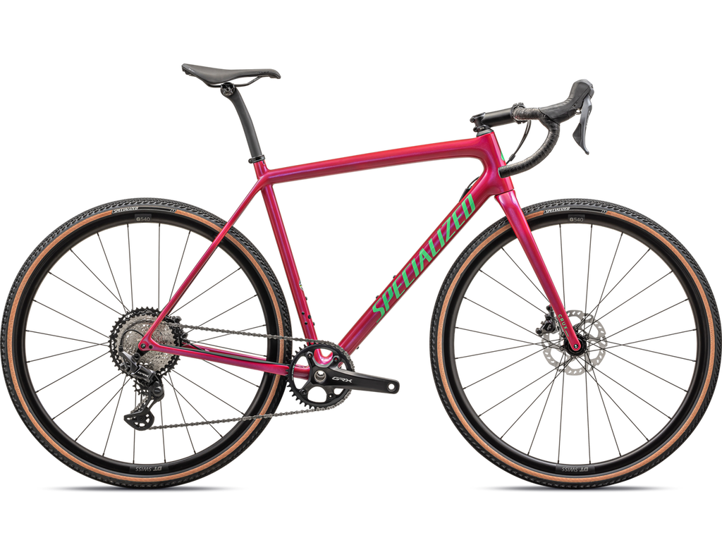 2024 Specialized CRUX COMP Carbon Gravel BIKE - 49cm, GLOSS VIVID PINK/ELECTRIC GREEN