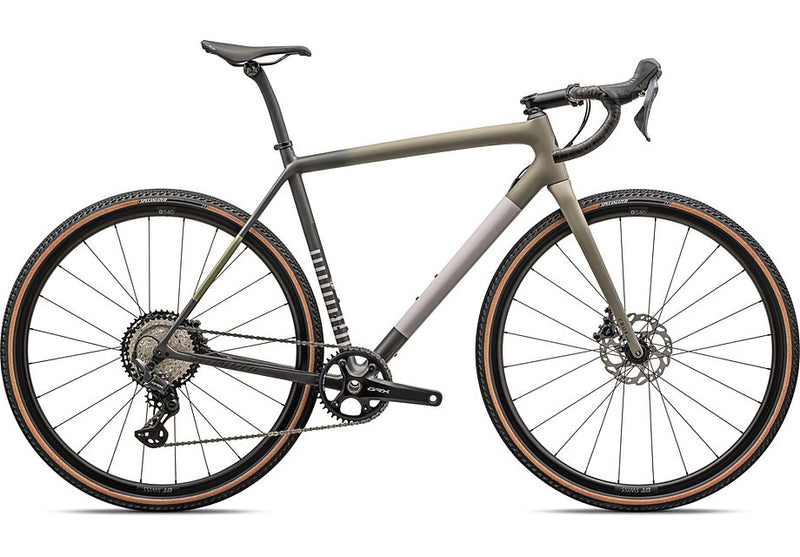 2024 Specialized crux comp bike satin taupe/smoke/midnight shadow/metallic spruce/clay 56