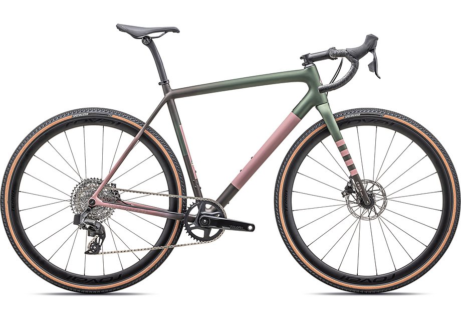 2025 Specialized crux expert bike satin cypress metallic / doppio / dusky pink / champagne 54