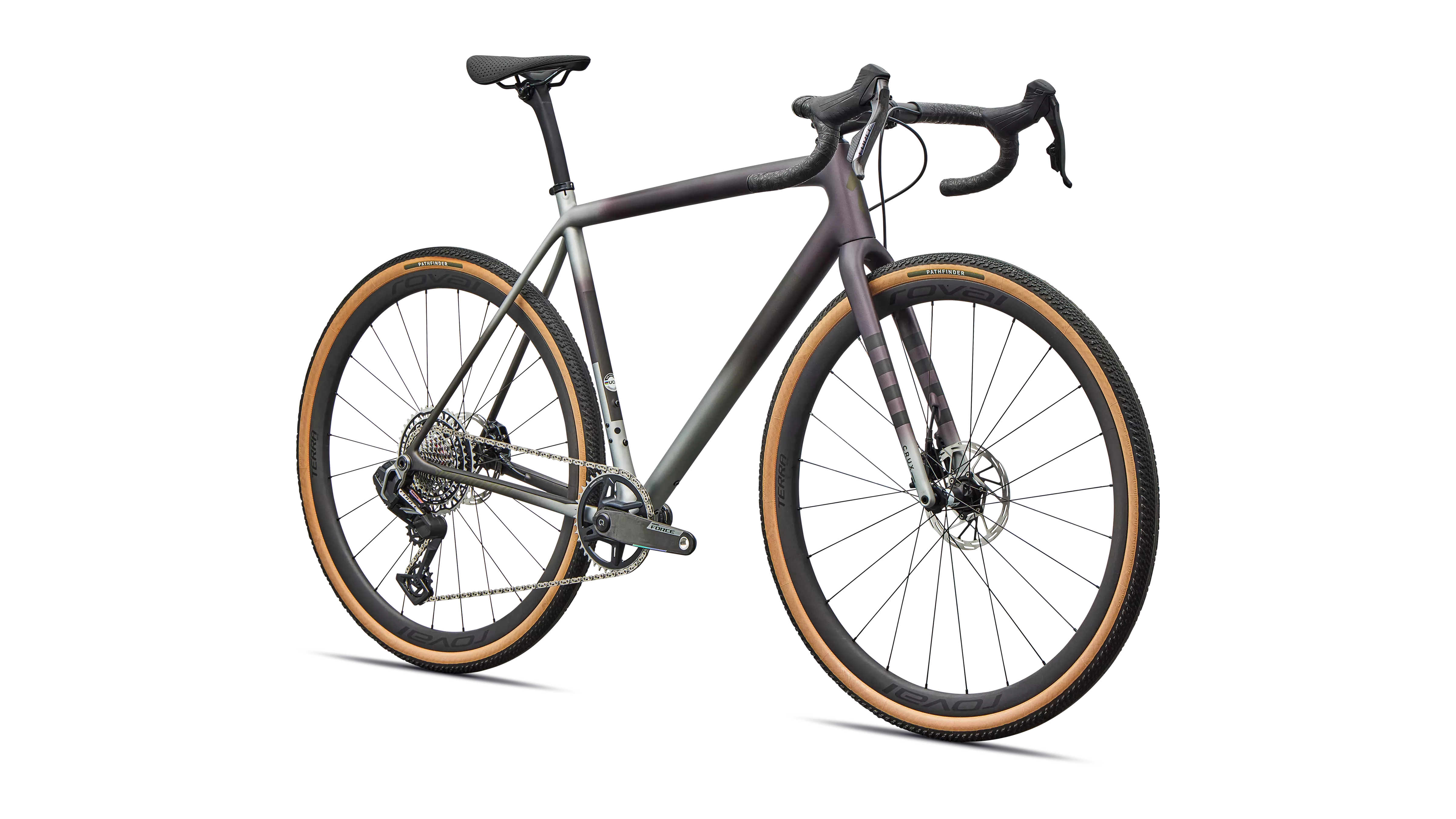 2026 Specialized Crux Pro Road Bike - Sram Force Xplr Axs, Nebula Metallic/Shadow Silver/Laurel Green/Smoke