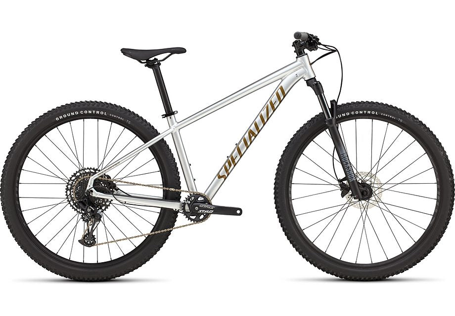 2025 Specialized Rockhopper Expert Bike Gloss Silver Dust / Satin Burnt Gold Metallic Medium