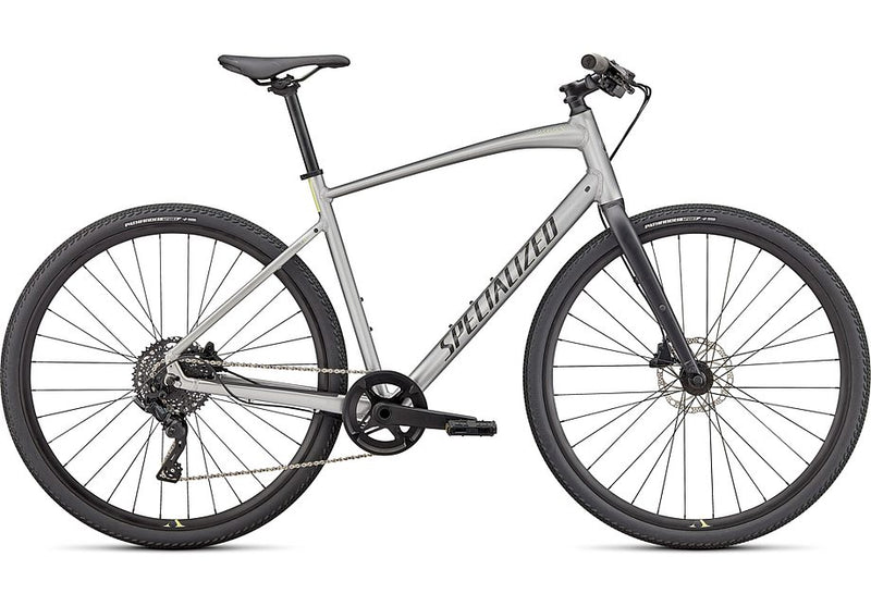 2022 Specialized Sirrus X 3.0 Bike - X-Small, Gloss Flake Silver / Ice Yellow / Satin Black Reflective