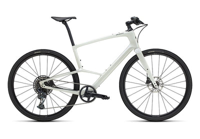 2025 Specialized sirrus x 6.0 bike gloss dune white / obsidian fade reflective m