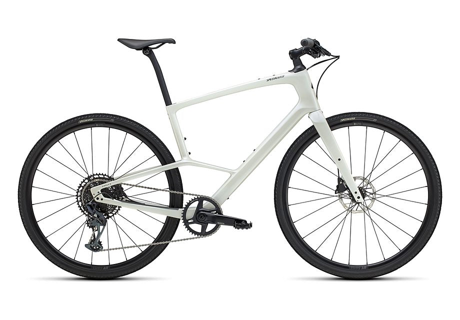 2025 Specialized sirrus x 6.0 bike gloss dune white / obsidian fade reflective s