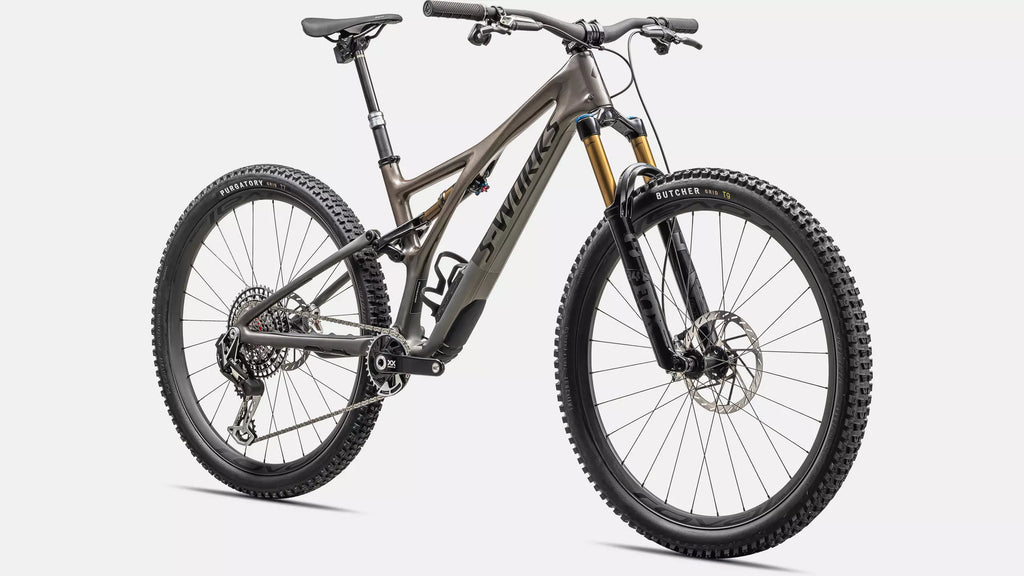 2023 Specialized S-Works Stumpjumper 29" Carbon Mountain Bike - S1, GLOSS BLK PEARL / SATIN BLK PEARL / BRUSHED BLK CHROME