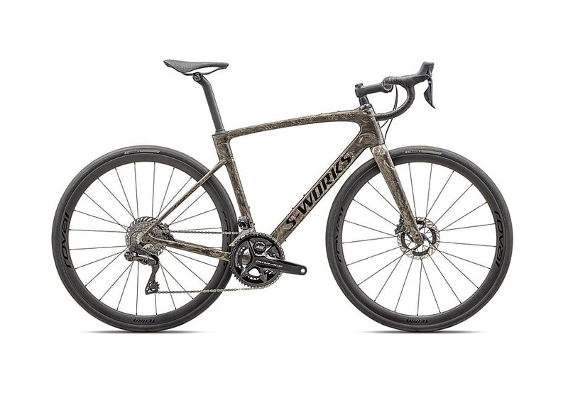 2025 Specialized Roubaix S-Works Di2 Bike Gloss Toupe / Gunmetal Strata / Charcoal 54