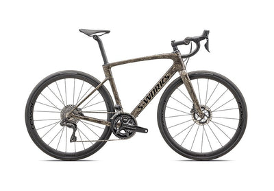2025 Specialized Roubaix S-Works Di2 Bike Gloss Toupe / Gunmetal Strata / Charcoal 56