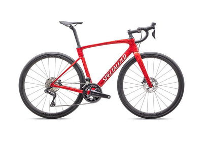 2025 Specialized roubaix pro bike gloss red pearl + fiery red strata / dune white 49